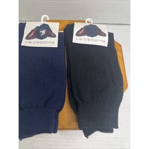 Vintage‎ Liz Claiborne Classic Texture Men's Dress Socks Bundle Black & Navy NWT